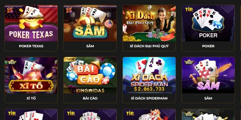 Các trò chơi nổi bật trong sảnh game bài Debet