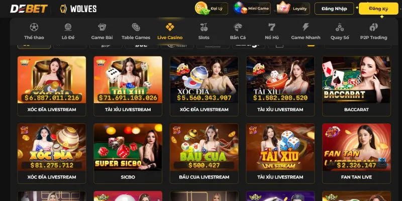 Lý do nên chọn sảnh casino Debet